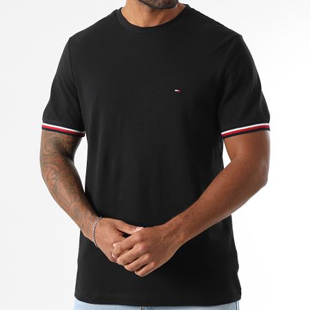 Tommy Hilfiger - Global Stripe Cuff Tee Shirt 8630 Nero