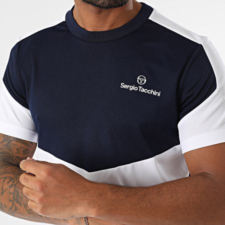 Sergio Tacchini - Giardino 41003 41006 Set di maglietta e pantaloncini da jogging bianchi e blu navy