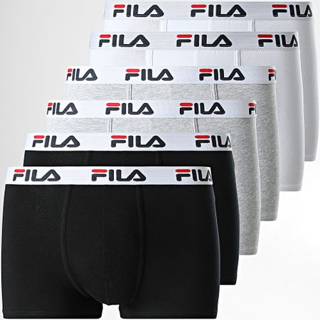Fila - Set di 6 boxer FU5016 Nero Grigio Heather Bianco