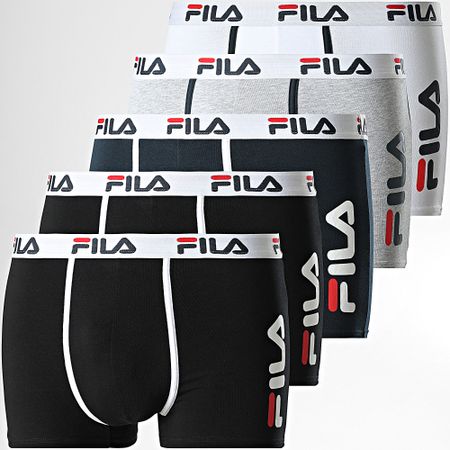 Fila - Set di 5 boxer FU5040 nero bianco grigio erica marina