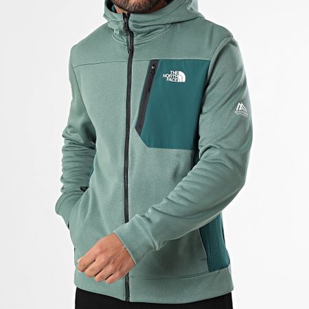 The North Face - Felpa in pile con cappuccio e zip A893Q Verde