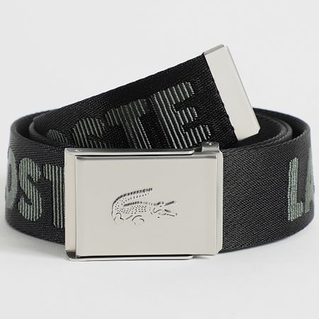Lacoste - Piastra per cintura con logo ricamato nero