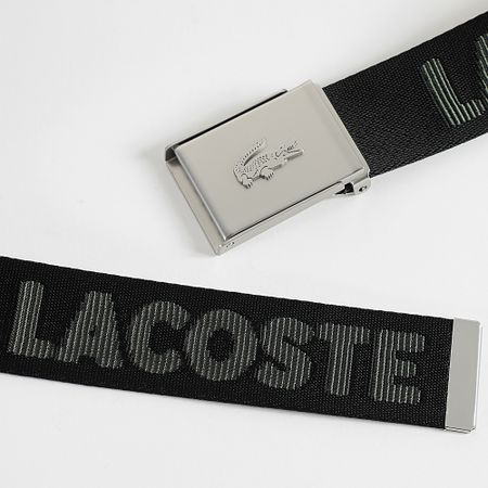 Lacoste - Piastra per cintura con logo ricamato nero