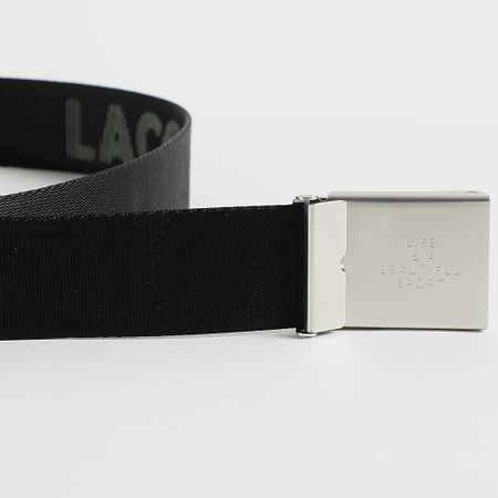 Lacoste - Piastra per cintura con logo ricamato nero