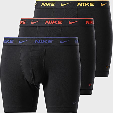 Nike - Set di 3 boxer KE1007 Nero Giallo Arancione Blu Reale
