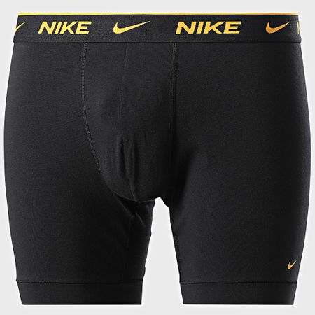 Nike - Set di 3 boxer KE1007 Nero Giallo Arancione Blu Reale