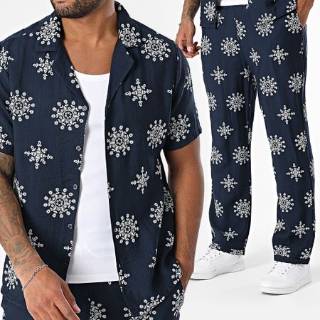 Uniplay - 132 Set camicia e pantaloni a maniche corte blu navy