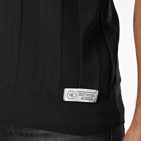 Mackten - Polo manica corta a righe 040 nero