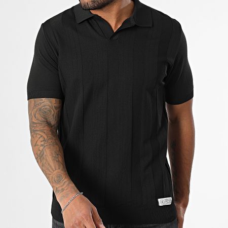 Mackten - Polo manica corta a righe 040 nero
