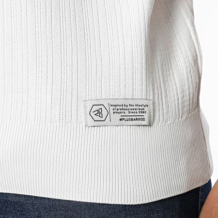 Mackten - Polo manica corta a coste con zip 043 bianco