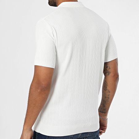Mackten - Polo manica corta a coste con zip 043 bianco