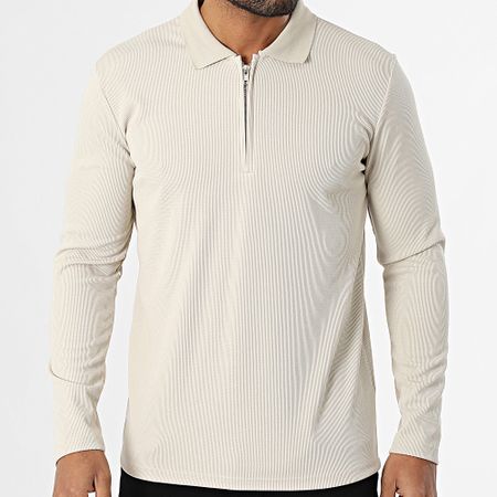 Frilivin - Polo manica lunga con zip A68 Beige