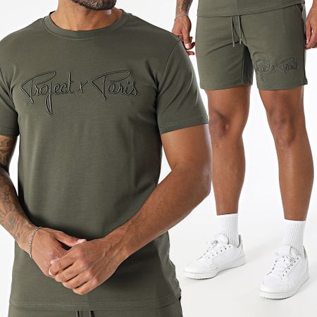 Project X Paris - Set di maglietta e pantaloncini da jogging verde kaki 1910076 2340014
