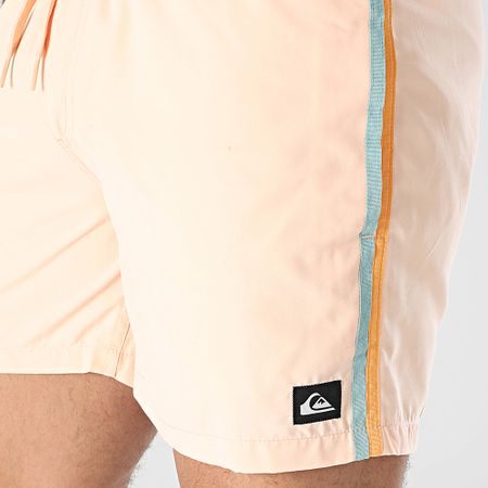 Quiksilver - Pantaloncini da beach volley con strisce EQYJV04117 Arancione chiaro