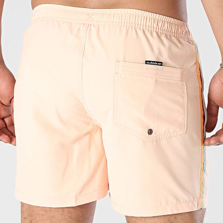 Quiksilver - Pantaloncini da beach volley con strisce EQYJV04117 Arancione chiaro
