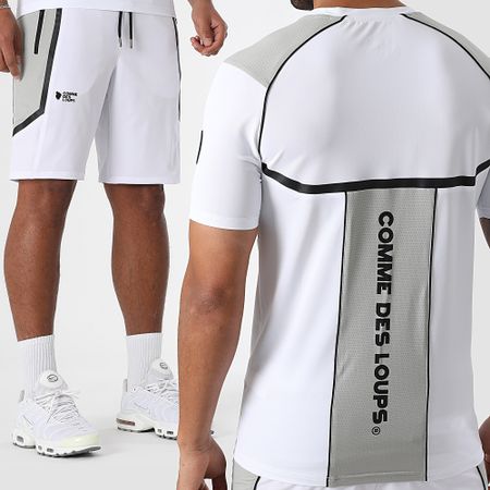 Comme Des Loups - Set di maglietta e pantaloncini da jogging bianchi e grigi