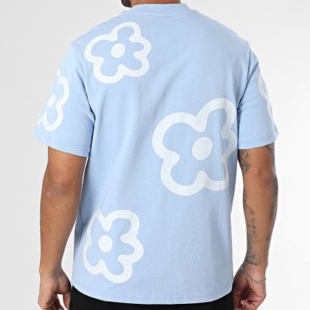 Frilivin - Maglietta oversize 08C Azzurro Cielo Blu Floreale