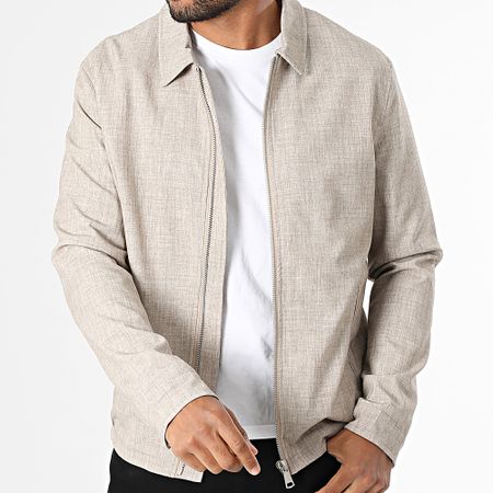 Frilivin - F31 Giacca con zip in chiné beige