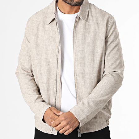 Frilivin - F31 Giacca con zip in chiné beige