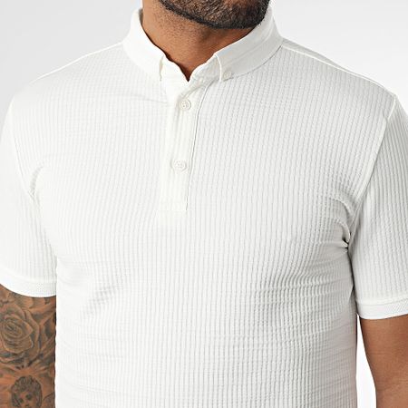 Classic Series - Polo manica corta Mao Collar 003 Bianco