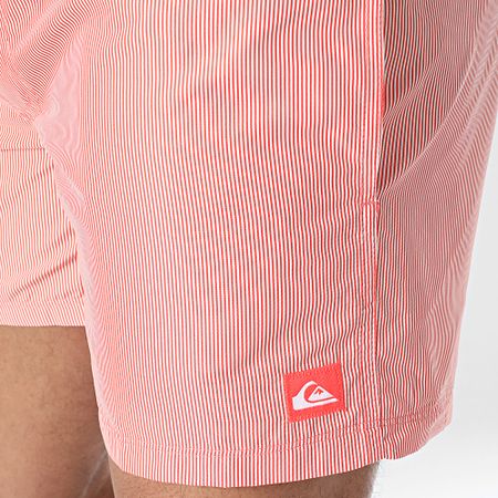 Quiksilver - Pantaloncini da bagno solidi a righe EQYJV04120 Rosso Bianco