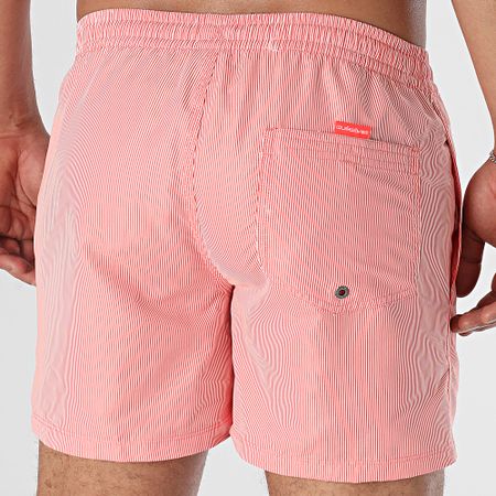 Quiksilver - Pantaloncini da bagno solidi a righe EQYJV04120 Rosso Bianco