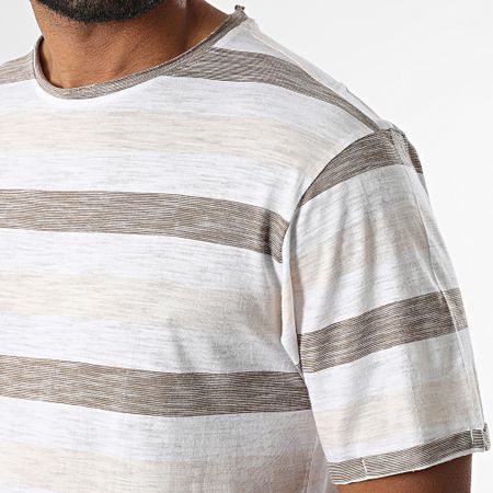 American People - Twitter Maglietta a righe bianche beige marroni