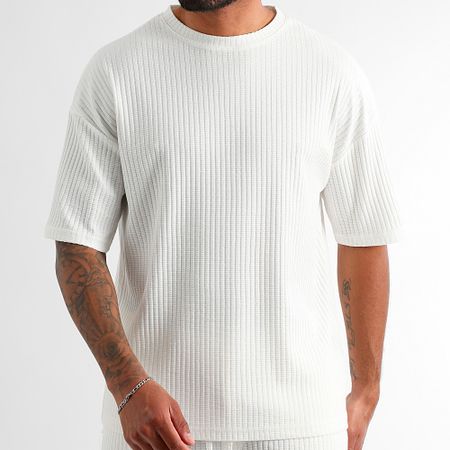 LBO - T-shirt oversize a trama larga 3835 bianco