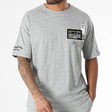MTX - 862 Set composto da maglietta oversize e pantaloncini da jogging di colore grigio erica