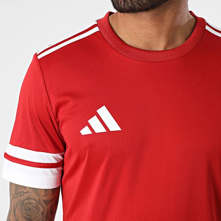 Adidas Sportswear - SQUA25 Maglia da jogging a righe e set di pantaloncini JE2601 JE7745 Rosso Bianco