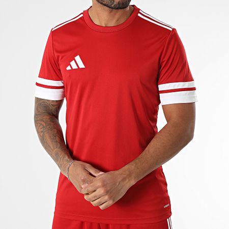 Adidas Sportswear - SQUA25 Maglia da jogging a righe e set di pantaloncini JE2601 JE7745 Rosso Bianco