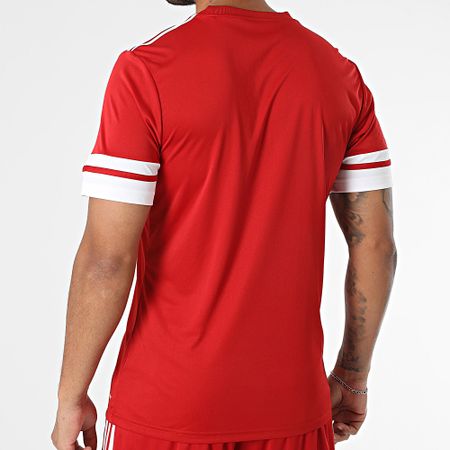Adidas Sportswear - SQUA25 Maglia da jogging a righe e set di pantaloncini JE2601 JE7745 Rosso Bianco