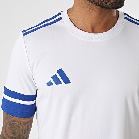 Adidas Sportswear - SQUA25 Jersey Banded Jogging Shorts and Tee Shirt Set JG5827 JH3409 Bianco Blu Reale