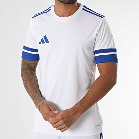 Adidas Sportswear - SQUA25 Jersey Banded Jogging Shorts and Tee Shirt Set JG5827 JH3409 Bianco Blu Reale