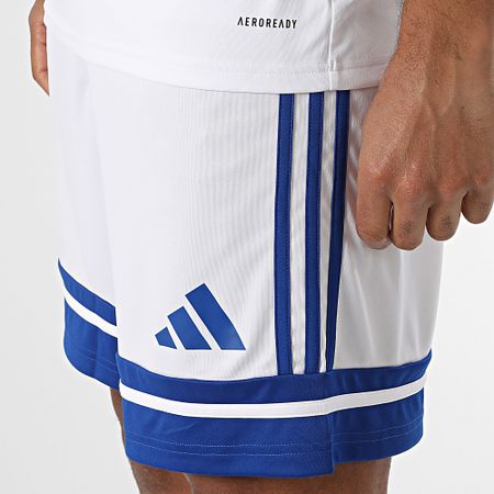 Adidas Sportswear - SQUA25 Jersey Banded Jogging Shorts and Tee Shirt Set JG5827 JH3409 Bianco Blu Reale
