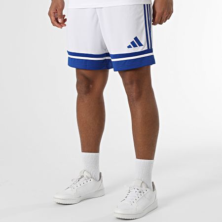 Adidas Sportswear - SQUA25 Jersey Banded Jogging Shorts and Tee Shirt Set JG5827 JH3409 Bianco Blu Reale