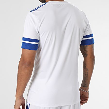 Adidas Sportswear - SQUA25 Jersey Banded Jogging Shorts and Tee Shirt Set JG5827 JH3409 Bianco Blu Reale