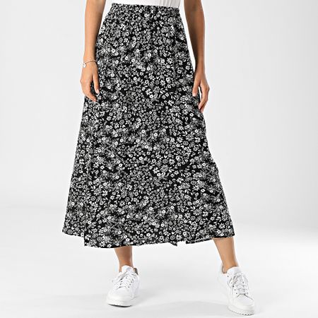 Vero Moda - Gonna lunga da donna Easy Joy Nero Bianco Floreale