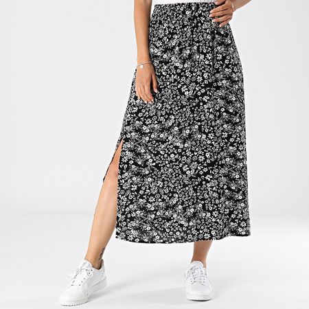 Vero Moda - Gonna lunga da donna Easy Joy Nero Bianco Floreale