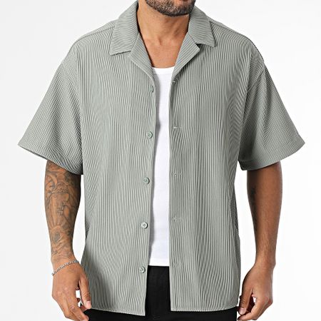 Jack And Jones - Camicia a maniche corte plissettata Resort Horizon Verde chiaro Khaki