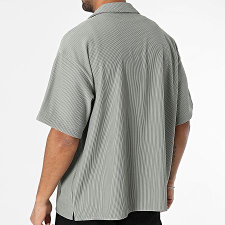 Jack And Jones - Camicia a maniche corte plissettata Resort Horizon Verde chiaro Khaki