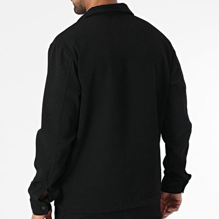 Uniplay - Set camicia e pantaloni a maniche lunghe in Waffle 163 nero