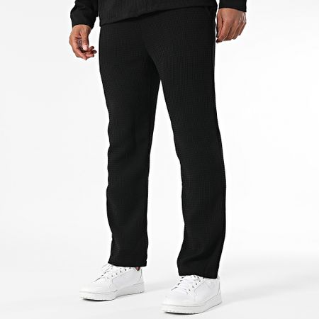 Uniplay - Set camicia e pantaloni a maniche lunghe in Waffle 163 nero