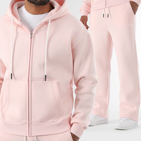 LBO - Set felpa con cappuccio e pantaloni da jogging 3847 Rosa