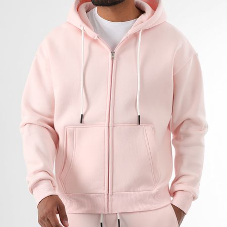 LBO - Set felpa con cappuccio e pantaloni da jogging 3847 Rosa