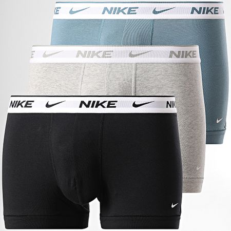 Nike - Set di 3 boxer KE1008 Nero Grigio Blu Heather