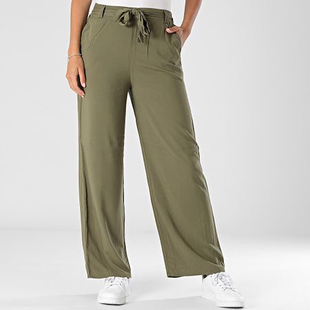 Only - Pantaloni da donna verde kaki