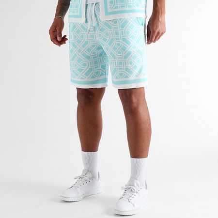 LBO - Set camicia a maniche corte e pantaloncini da jogging stampati 2065 Verde menta Bianco