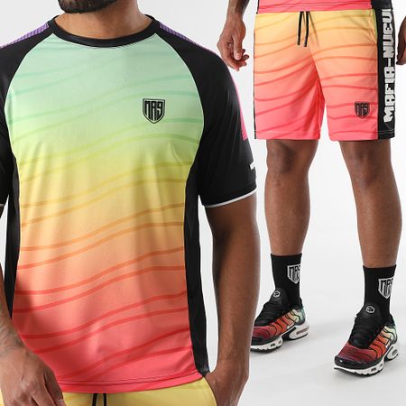 MA9 Mafia Nueve - Set di maglietta e pantaloncini da jogging Hypernova Sunset