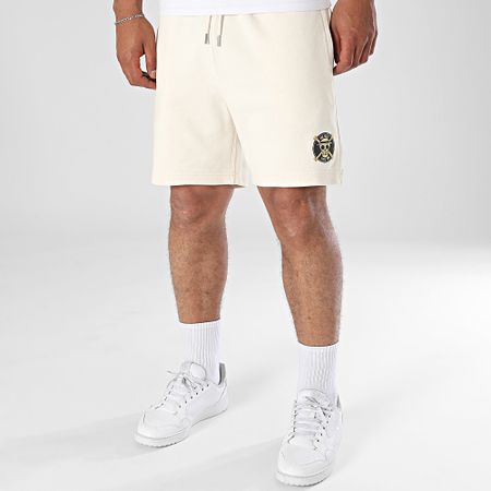 One Piece - Pantaloncini da jogging con logo beige oro